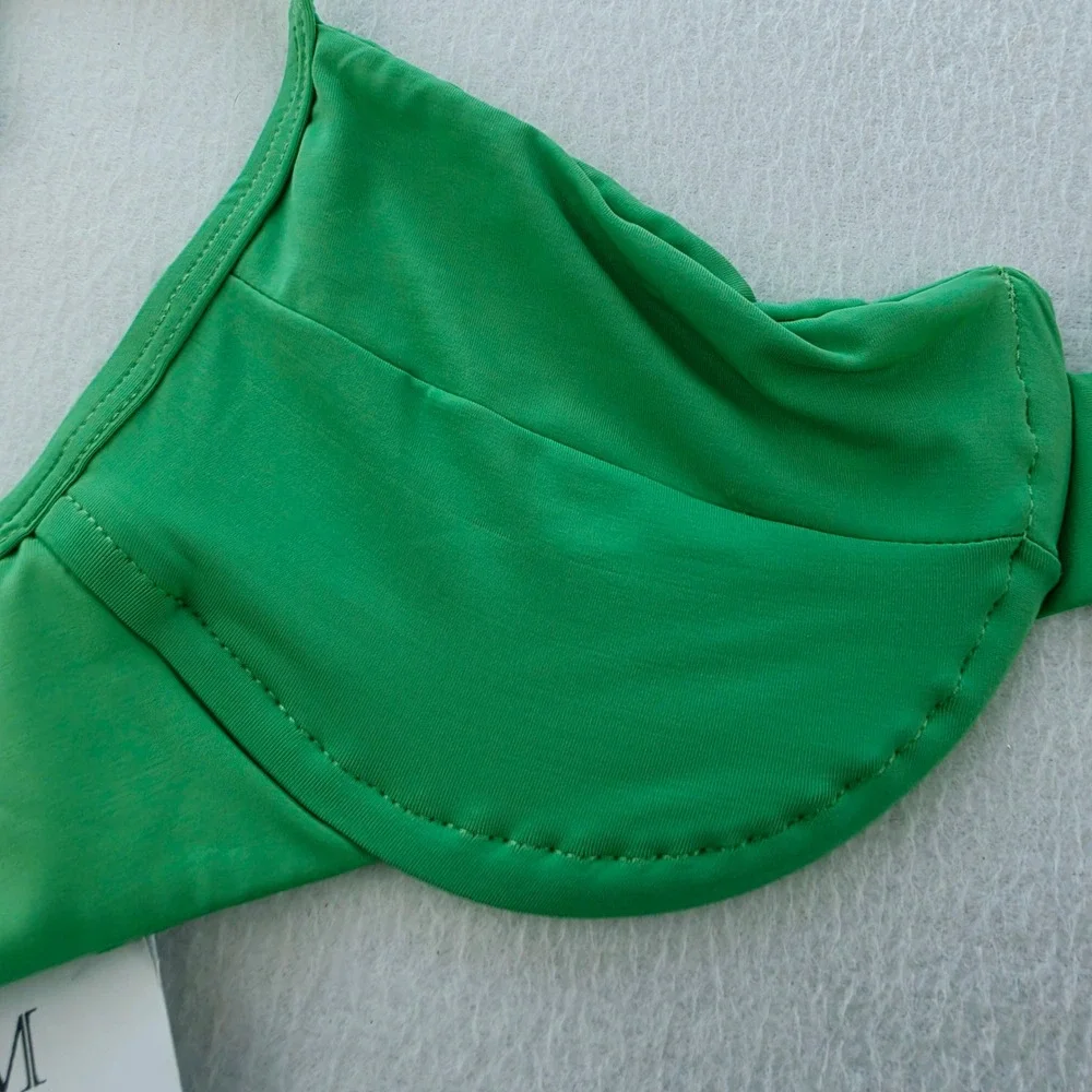 San Lorenzo NWT Moorea Underwire Bikini Set Rainforest Blend Green Womens Size M
